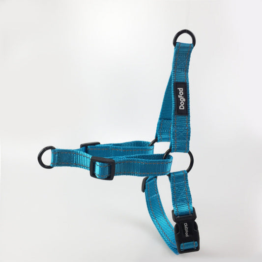 KFX-3947965 Reflective Adjustable Nighttime Pet Dog Harness with Nylon Chest Strap and Leash Options
