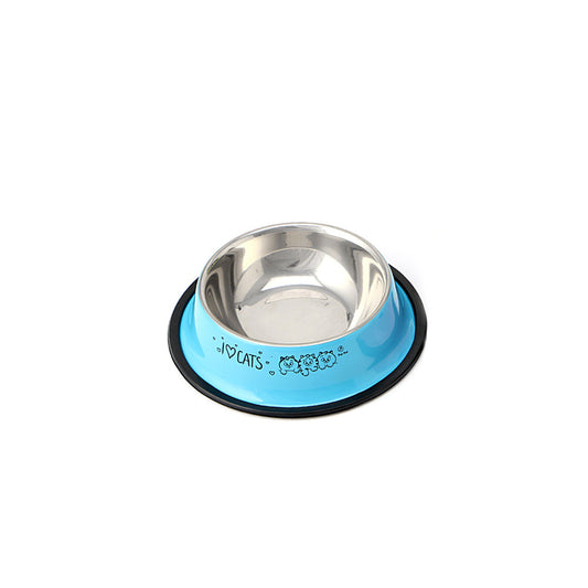 KFX-3948861 Non-Slip Stainless Steel Dog and Cat Food Bowl with Cartoon Printing - Various Sizes and Colors Available
