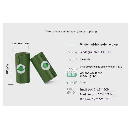 KFX-3956669 Biodegradable Pet Waste Bag with Dispenser - Extra Thick & Leak-Proof, Lavender Scented, 12 Rolls