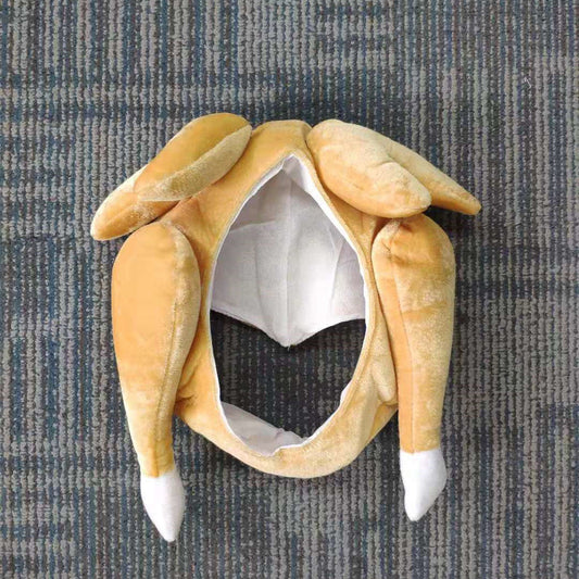 KFX-3959229 Full Face Plush Turkey Hat for Thanksgiving Costume Dress-Up Party