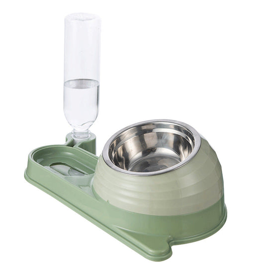 KFX-3961661 Automatic Elevated Cat Food and Water Bowl with Siphon Water Dispenser for Cats and Small Dogs