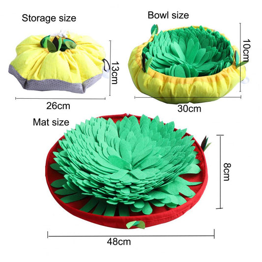 KFX-3964989 Interactive Sniffing Pad for Dogs - Educational Food Training Toy in Red, Yellow, and Coffee