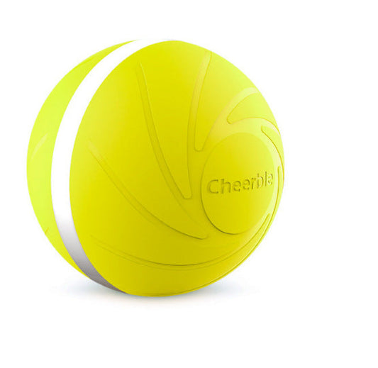 KFX-3966141 Automatic Jumping Ball Chew Toy for Pets - 3 Inch TPU Durable Design in Yellow, Green, Blue, Gray