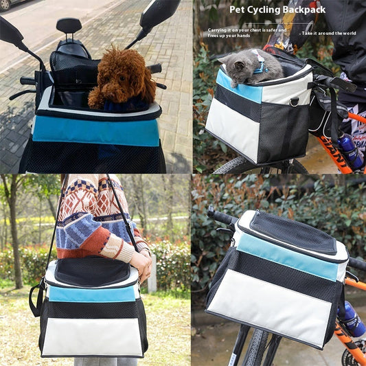 KFX-3977917 Portable Pet Backpack for Dogs and Cats, Solid Color Oxford Cloth, Medium Soft, Capacity Up to 6kg