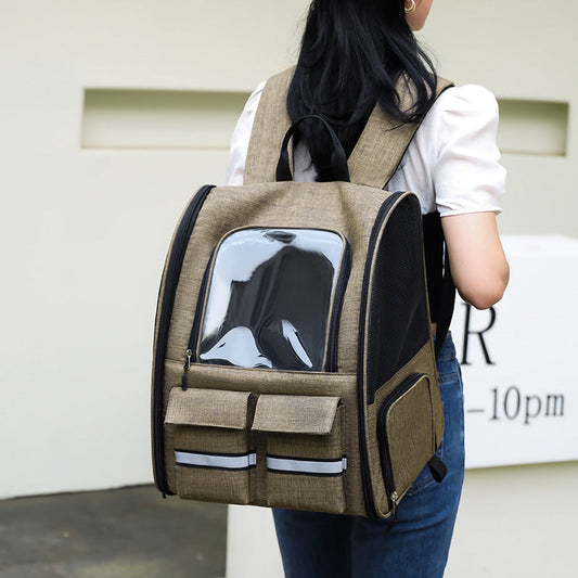 KFX-3983677 Foldable Breathable Double Shoulder Pull Rod Pet Cat Carrier Bag in Various Colors