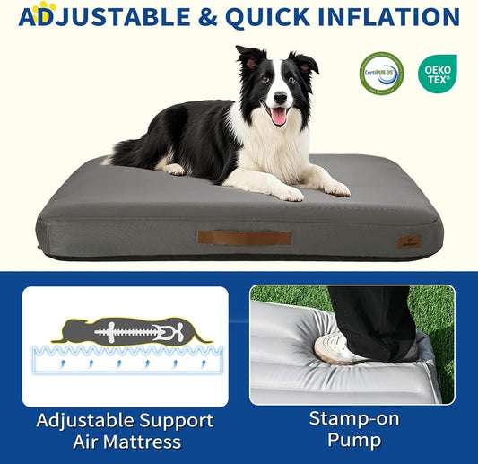 KFX-3985853 Inflatable Waterproof Non-Slip Dog Bed for Medium Dogs – Removable and Washable Summer Travel Mat
