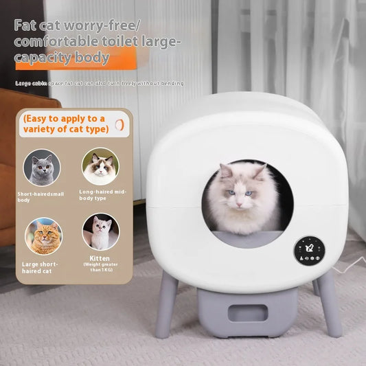 KFX-399059 Automatic Smart Cat Litter Box with Eco-Friendly Design and Advanced Self-Cleaning Function