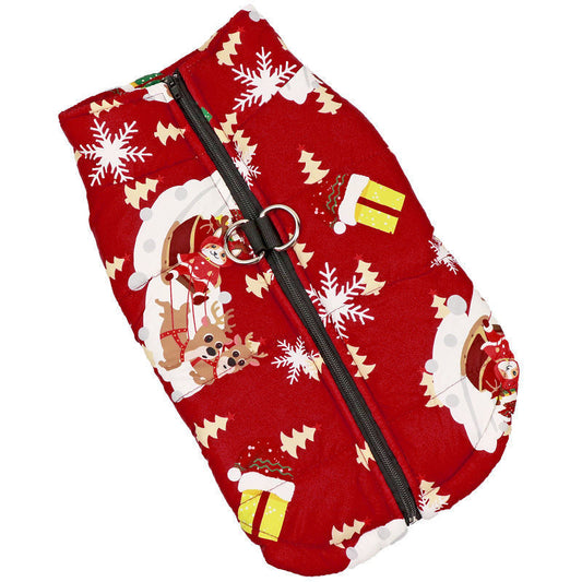 KFX-3997117 Christmas Dog Warm Cotton Vest in Various Colors and Sizes