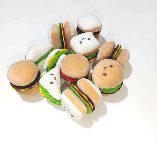 KFX-4008125 Decompression Plush Hamburger Pet Sound Toy - Fun Chewable Plushie for Dogs and Cats