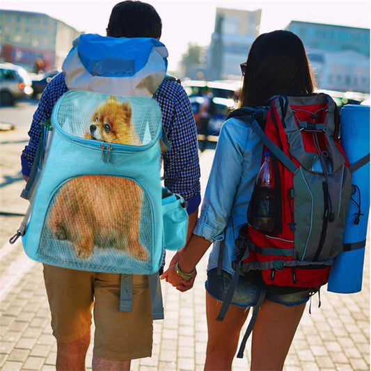 KFX-4011709 Foldable Multifunctional Pet Backpack for Small to Medium Pets - Nylon, Lightweight, Various Colors