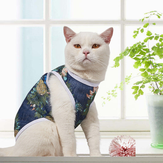 KFX-4012605 Versatile Polyester Cat Vest for Fall Adventures in Hawaii