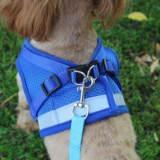 KFX-4014781 Reflective Dog Breast Strap Vest with Breathable Traction Rope - Multiple Colors Available