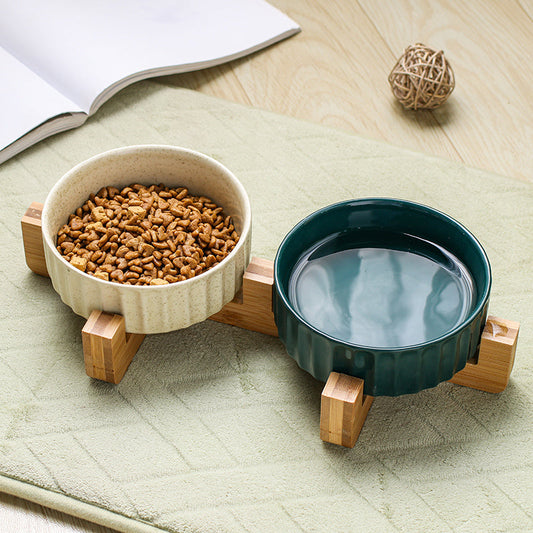 KFX-4020157 Stylish Ceramic Pet Bowl with Exquisite Design and Anti-Overturn Features, Available in Various Sizes and Colors