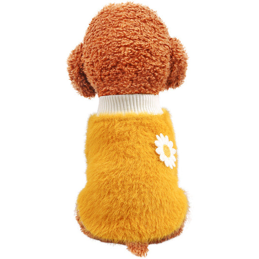 KFX-4026301 Daisy Print Pet Dress in Thick Style – Polyester Material with Multiple Sizes
