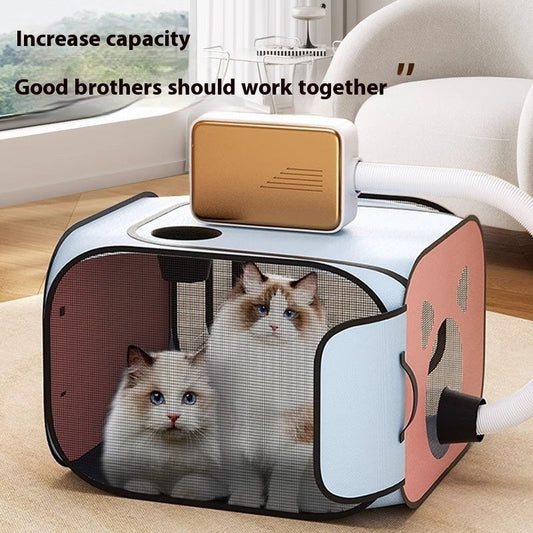 KFX-4026557 Pet Hair Drying Oven with Foot Pad - Oxford Fabric & PVC Mesh, 52cm x 40cm x 52cm