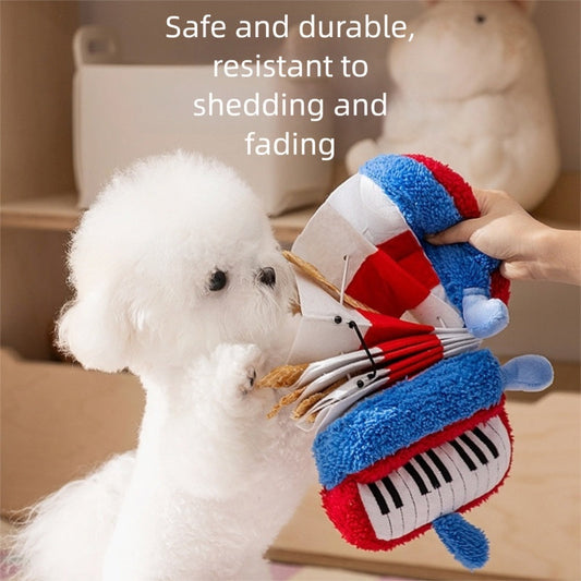 KFX-4036285 Interactive Accordion Dog Toy for Puppies - Squeaky, Chew-Resistant, Educational Gadget for Indoor and Outdoor Play