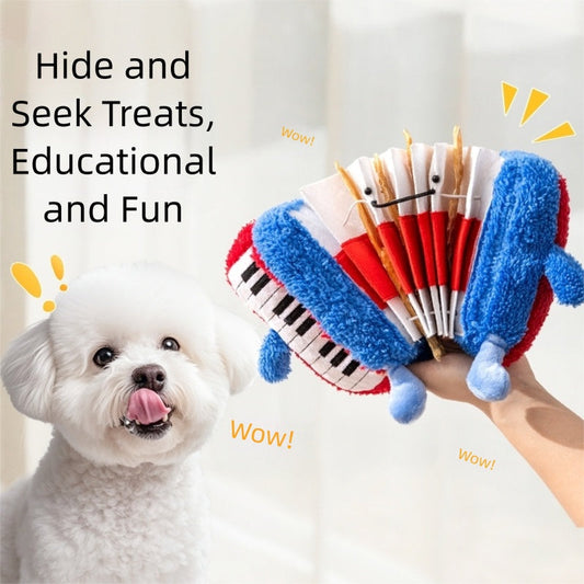 KFX-4036285 Interactive Accordion Dog Toy for Puppies - Squeaky, Chew-Resistant, Educational Gadget for Indoor and Outdoor Play