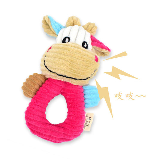 KFX-4046653 Plush Cartoon Puzzle Pet Toys: Rabbit, Bear, and Cow Soft Dolls