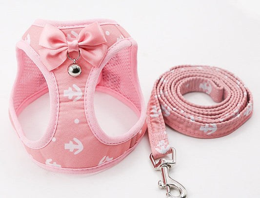 KFX-4048445 Cat Harness and Leash Set with Comfortable Chest Strap and Grid Patterns