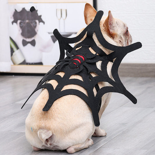 KFX-4065853 Black Felt Spider Web Pet Costume for Cats and Dogs - Sizes S, M, L