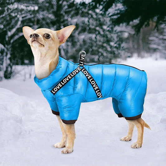 KFX-4068797 Thickened Windproof Warm Clothing for Pets - Four-Legged Style in Multiple Colors and Sizes