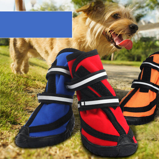 KFX-4070845 Waterproof Non-Slip Dog Shoes with Double Straps for Jogging and Running - Various Sizes and Colors Available