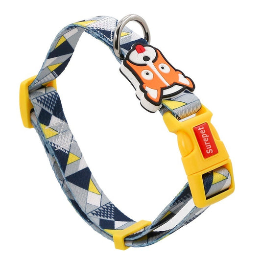 KFX-4071997 Latex Neck Protection Dog Collar - Bite-Proof Nylon Collar for Medium to Large Dogs, Stylish Patterns for All Seasons