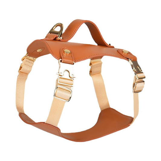KFX-4073277 Outdoor Microfiber Dog Vest Leash Harness with Tow Rope for Pets Up to 2500kg