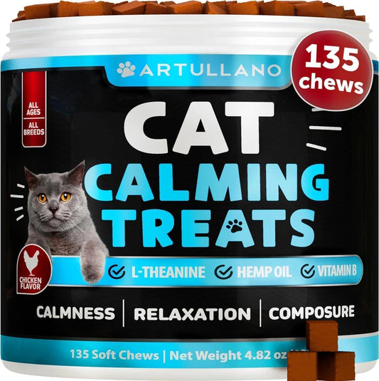 KFX-4091325 Calming Hemp Treats for Cats with Melatonin – Stress and Anxiety Relief Chews for Relaxation