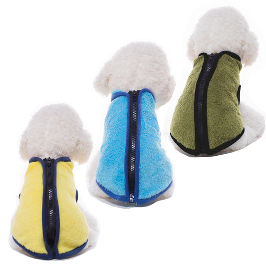 KFX-4091837 Cotton Casual High Neck Zipper Vest for Pets in Various Sizes