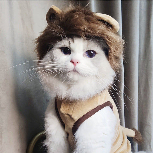 KFX-4101181 Pet Transformation Costume for Dogs and Cats - Stretch Velvet Lion Outfit