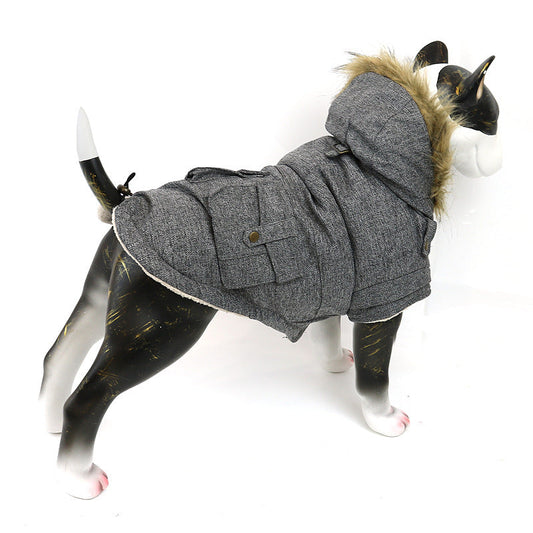 KFX-4122685 Comfortable Thermal Cotton Coat for Dogs and Cats - Grey, Sizes S to XXL