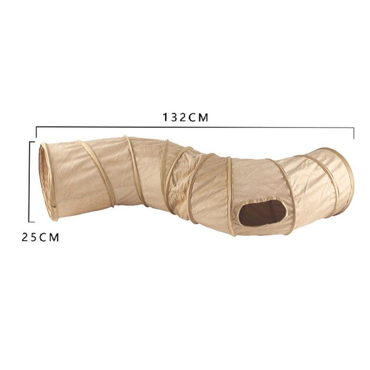 KFX-4123325 Collapsible S-Shape Cat Tunnel and Play Tube for Indoor Cats, Small Pets, and Rabbits