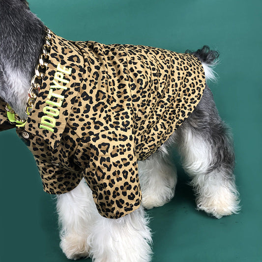 KFX-4126397 Cute Striped Cotton Shirt for Small Dogs - School Uniform Style, Multiple Sizes Available