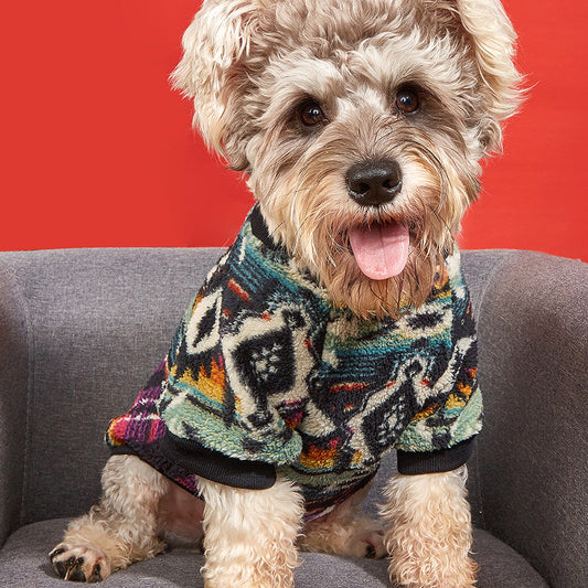 KFX-4129085 Ethnic Style Thickened Fleece Sweater for Cats and Dogs