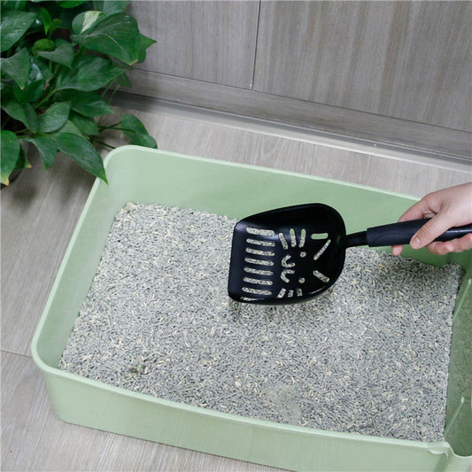 KFX-4140989 Large Cat Litter Scoop with Oblique and Cat Face Holes - Plastic Handle Cleaning Tool