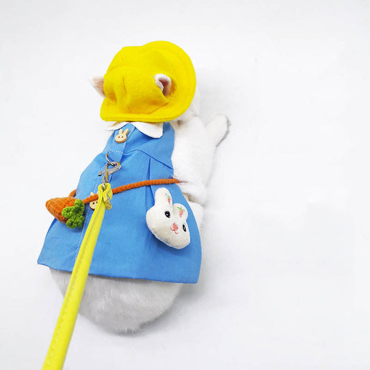 KFX-4149437 Lop-Eared Rabbit Outfit with Tow Rope - Cotton Bunny Clothes for All Sizes