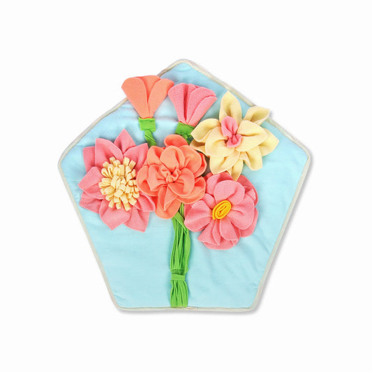 KFX-4151869 Pentagonal Pet Sniffing Mat for Indoor Play, Non-Slip Polar Fleece Design, Washable and Durable, 55cm x 60cm