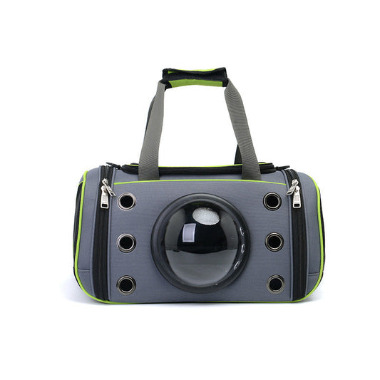 KFX-4174525 Portable Pet Space Capsule Carrier - Durable Oxford Fiber with Breathable Mesh for Cats and Small Dogs