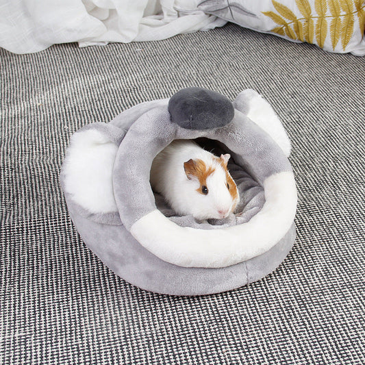 KFX-4183869 Cozy Flannel Pet Bed for Small Animals - Ideal for Guinea Pigs, Ferrets, Hamsters, and More