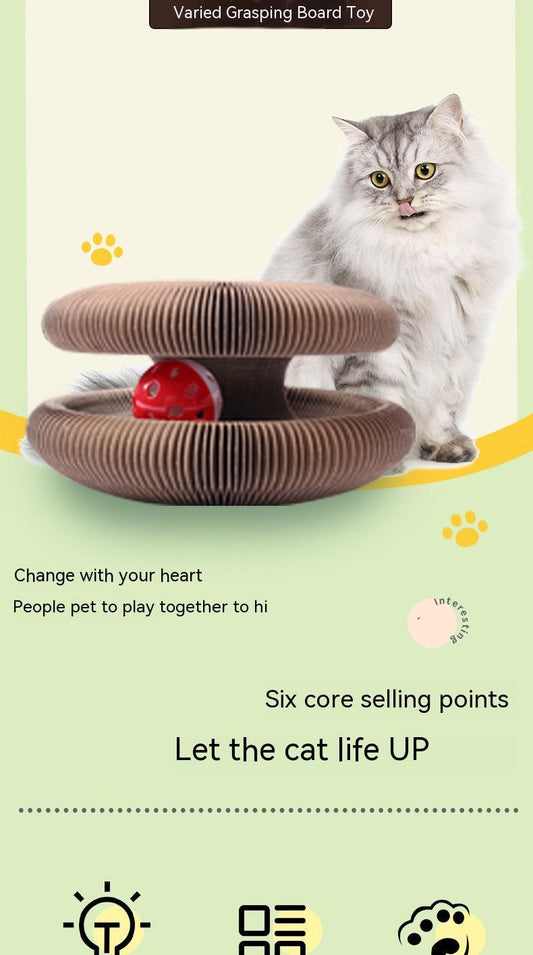 KFX-4189757 Changeable Magnetic Cat Scratch Board with Corrugated Paper and Trackball Features