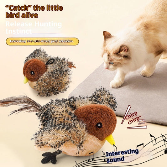 KFX-4191037 Inductive Magpie Self-Entertaining Plush Cat Toy - Flapping Options Available
