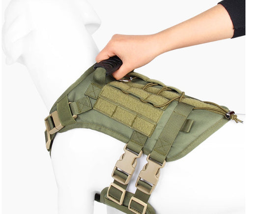 KFX-4204349 Large Tactical Oxford Dog Vest for Chest and Back Support - Adjustable Fit, Lightweight and Durable
