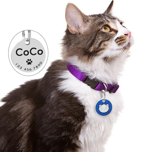 KFX-4206909 Heart-Shaped Metal Keychain for Pet Cat Lovers - 25mm Pendant