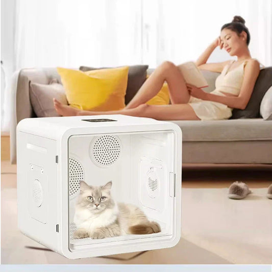 KFX-421587 Dual Motor 82L Automatic Pet Hair Dryer Box for Cats and Dogs - Eco-Friendly Indoor and Outdoor Grooming Solution