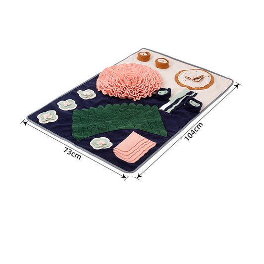 KFX-4218429 Western-Style Pet Sniffing Mat for Interactive Dining Experience, Polar Fleece Material