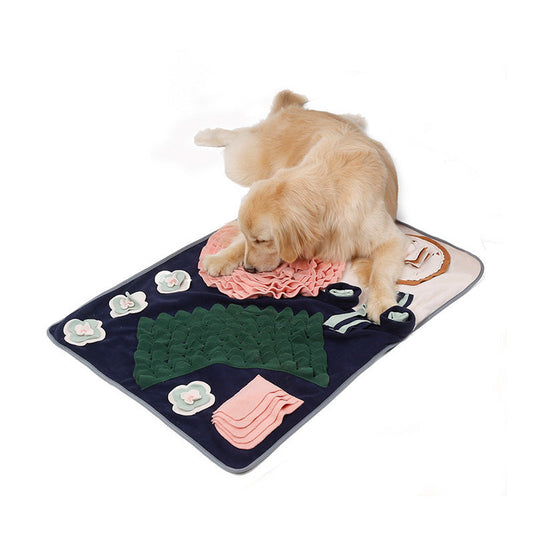 KFX-4218429 Western-Style Pet Sniffing Mat for Interactive Dining Experience, Polar Fleece Material