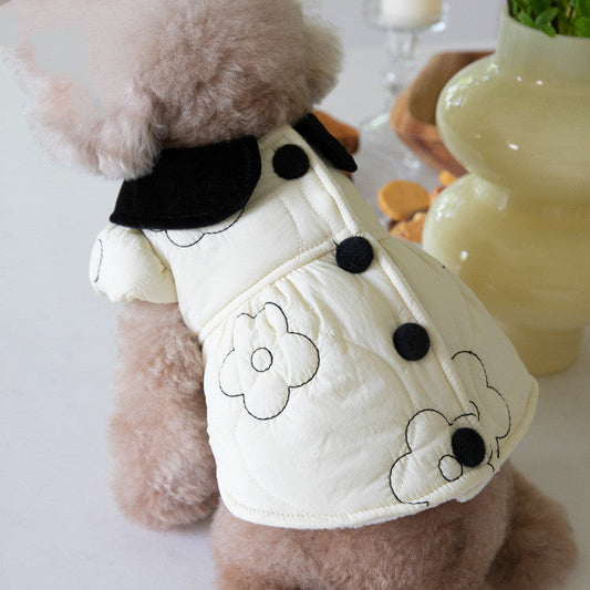 KFX-4227901 Warm Cotton Fleece-Lined Dog Clothing for Autumn and Winter in Apricot