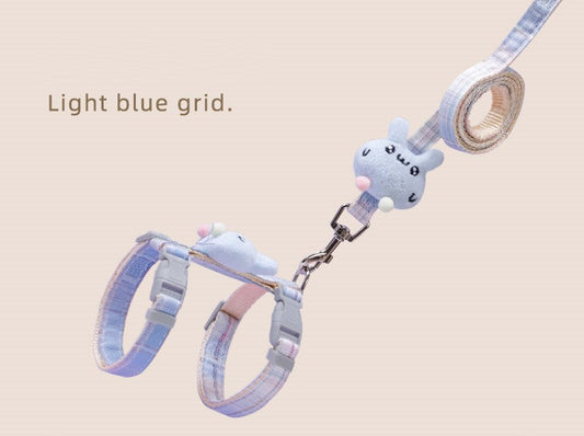 KFX-4237117 Adjustable Anti-Breakout Cat Leash with Chest Strap for Small Pets