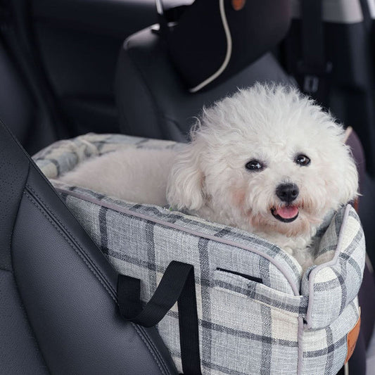 KFX-4240061 Breathable Travel Pet Bag with Mesh Strap and Plaid or Blue Ribbon Design